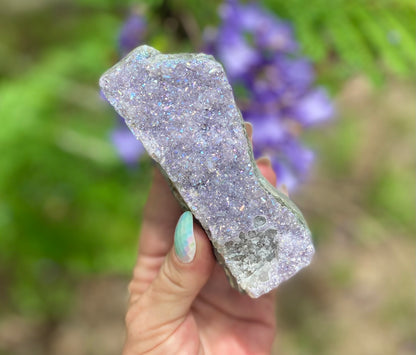 Pearl Amethyst Angel Aura Quartz Cluster Standing