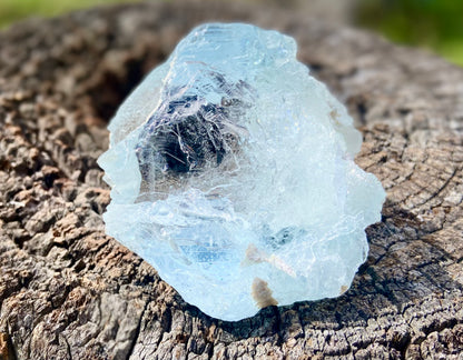 Etched Aquamarine Naturally Double Terminated Rainbow Inclusions Museum Grade  1935 Carats