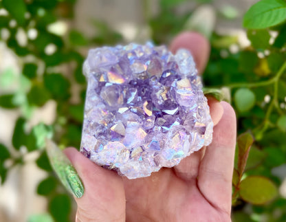 Pearl Amethyst Angel Aura Quartz Cluster Standing