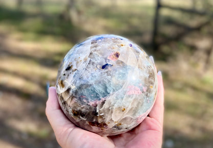 Unicorn Sphere with Lepidolite & Pink Tourmaline Madagascar 1417 g