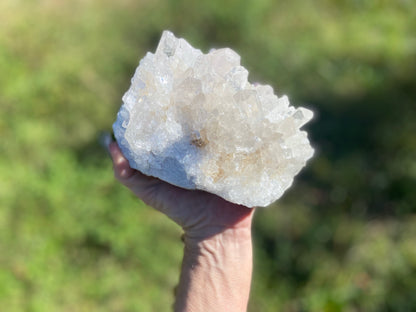 Lemurian Seed Quartz Cluster With A Smudge Of Golden Healer AAA+++