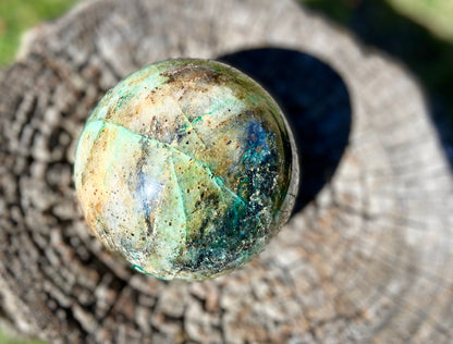 Chrysocolla and Malachite Sphere