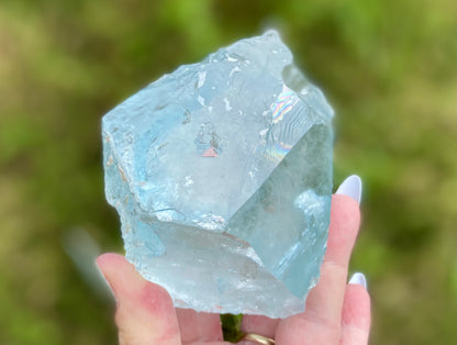 Etched Aquamarine Collector Crystal | Naturally Terminated Aquamarine | Rainbow Inclusions | Blue Banded | Museum Grade | 767g (3835 Carats)