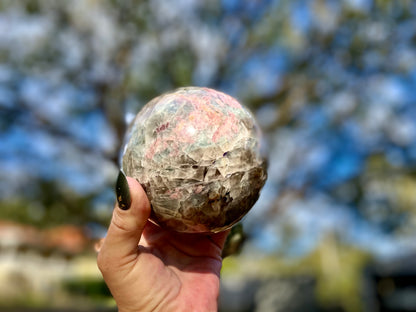 Unicorn Sphere with Lepidolite & Pink Tourmaline Madagascar 1417 g