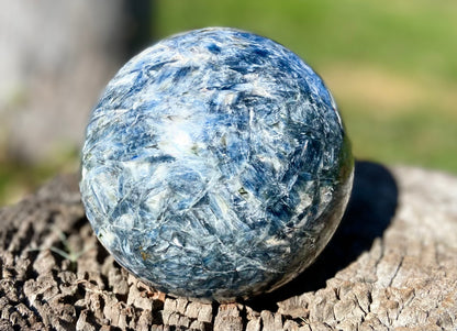 Sparkly Blue/touch of Green Kyanite and Mica Sphere
