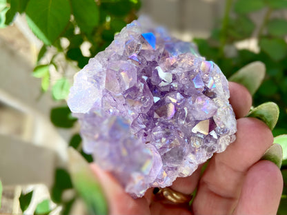 Pearl Amethyst Angel Aura Quartz Cluster Standing
