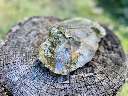 Epidote Lemurian Seed Cluster Double Terminated Cathedral Record Keeper Energetic Library