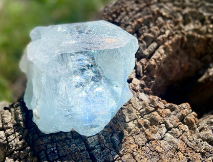Etched Aquamarine Naturally Double Terminated Rainbow Inclusions Museum Grade  1935 Carats