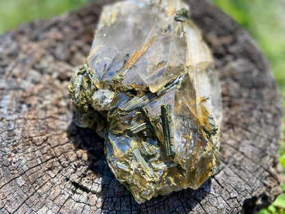 Epidote Lemurian Seed Cluster Double Terminated Cathedral Record Keeper Energetic Library
