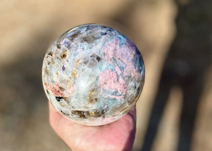 Unicorn Sphere with Lepidolite & Pink Tourmaline Madagascar 1417 g