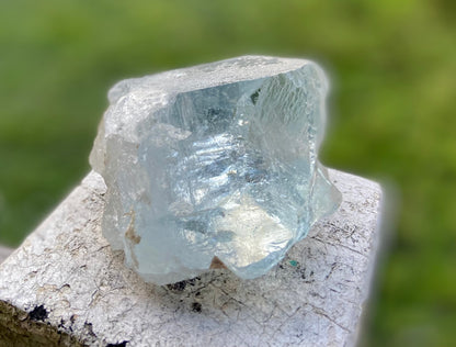 Etched Aquamarine Naturally Double Terminated Rainbow Inclusions Museum Grade  1935 Carats