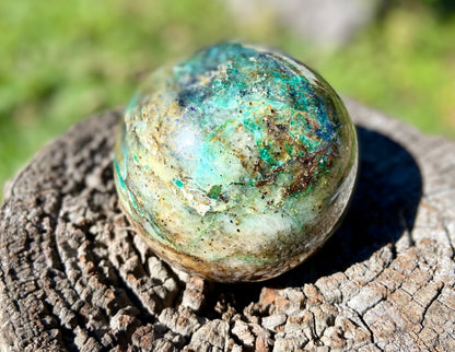 Chrysocolla and Malachite Sphere