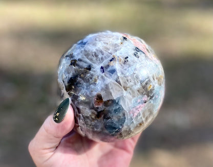 Unicorn Sphere with Lepidolite & Pink Tourmaline Madagascar 1417 g