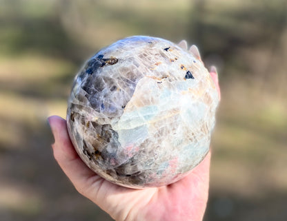 Unicorn Sphere with Lepidolite & Pink Tourmaline Madagascar 1417 g