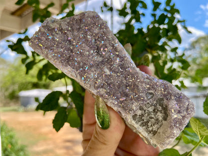 Pearl Amethyst Angel Aura Quartz Cluster Standing