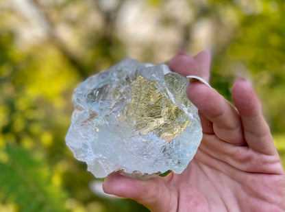 Etched Aquamarine Naturally Double Terminated Rainbow Inclusions Museum Grade  1935 Carats