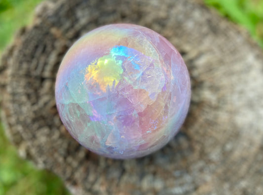 Angel Aura Rose Quartz Sphere: Heart & Higher Wisdom Stone (1.703kg, 33cm Circumference)