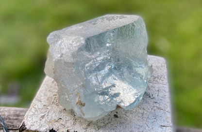 Etched Aquamarine Naturally Double Terminated Rainbow Inclusions Museum Grade  1935 Carats