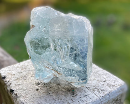 Etched Aquamarine Naturally Double Terminated Rainbow Inclusions Museum Grade  1935 Carats
