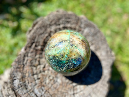 Chrysocolla and Malachite Sphere
