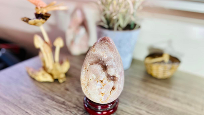Pink Amethyst Druzy Egg
