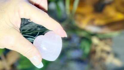 Rose Quartz Puffy Hearts Small