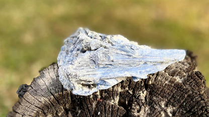 Blue Kyanite Blade Cluster with Black Tourmaline and a touch of Quartz