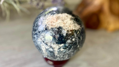 Sparkly Blue/touch of Green Kyanite and Mica Sphere