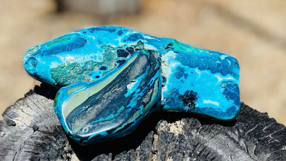 Chrysocolla and Malachite Polished  Freeform