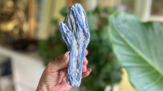 Blue Kyanite Blade Cluster with Quartz and Mica