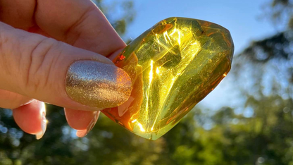 Polished Honey Amber Black Light Fluorescence (bugs)
