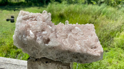 Sacred Rose Pink Lithium Lemurian Colombian Quartz Cluster AAA+++