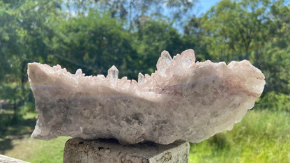 Sacred Rose Pink Lithium Lemurian Colombian Quartz Cluster AAA+++