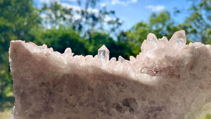 Sacred Rose Pink Lithium Lemurian Colombian Quartz Cluster AAA+++