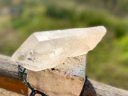 IsIs Pleiadian Starbrary Double Terminated Elite Lemurian Seed Quartz With A Touch Of Tangerine Quartz 759 Grams