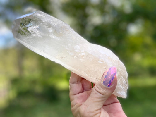 IsIs Pleiadian Starbrary Double Terminated Elite Lemurian Seed Quartz With A Touch Of Tangerine Quartz 759 Grams