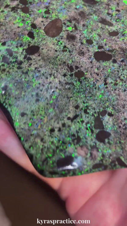 Stunning Large Rainbow Australian Andamooka Treated Opal Slab