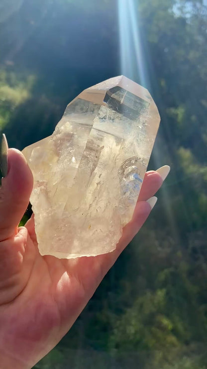 Natural Citrine Lemurian Cathedral Point with Inclusions | Timekeeper | 315g | Brazil