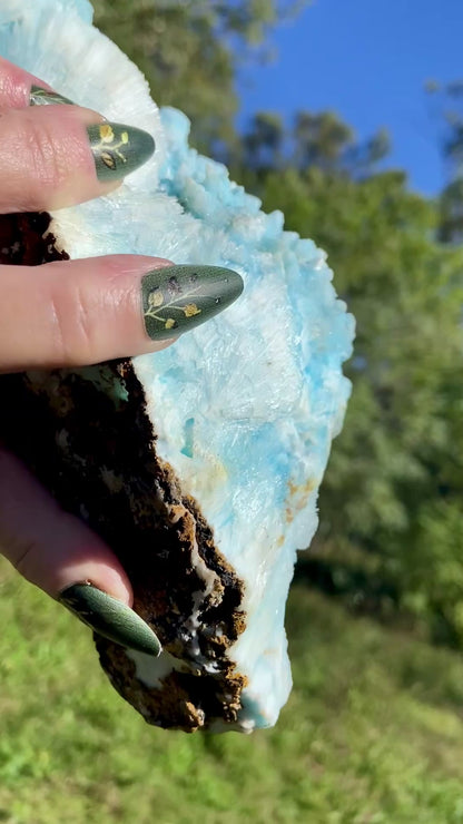 Blue Aragonite Cluster X Grade