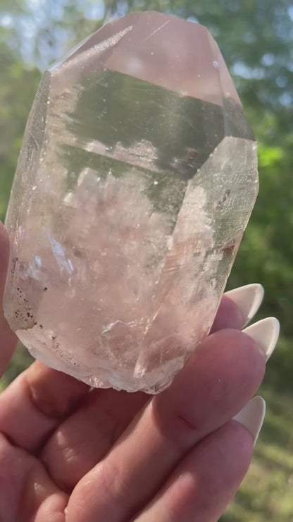 Lodolite Lemurian Inclusion Quartz With IsIs Window